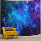 Apdidl Galaxy Tapestry for Bedroom Aesthetic Space Blue Night Starry Sky Stars Universe Tapestry Mysterious Nebula Wall Hanging Backdrop Room Decor for Bedroom Living Room (60'' x 79'')