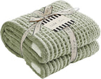 WRENSONGE Pineapple Stitch Throw Blanket, Sage Green Soft Cozy Fluffy Warm Hand Made Throw Blankets for Couch, Sofa, Chair, Bed, Camping, Picnic, Travel Lightweight Bed Blanket - 50"*60"