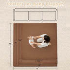 Waterproof Baby Play Mat for Floor Memory Foam 59 * 79 Cushion Playpen Playmat Tummy Time Nursery Rug Thick Pad Create Soft & Safe Area for Infants,Toddler,Kids,Chestnut