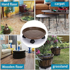 2Pcs Plant Caddy,Planter Pot Mover, Plant Pot Pallet Dolly Caster with Universal Wheels, Round Movable Planter Dolly Trolley Tray Pallet Outdoor Indoor Tree Flower Stand Planter (13 inch+2pcs+brown)
