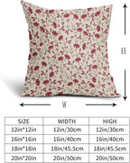 Brown Red Floral Pillow Covers 18x18 Set of 2 Vintage Rustic Old Style Cute Small Flower Print Decorative Outdoor Pillowcases Farmhouse Throw Cushion Case Decor for Couch Sofa Bed