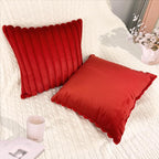 4 Pack 20x20 Pillow Cover Velvet Pillow Covers, Faux Fur Square Throw Pillow Covers for Living Room Decorations Throw Pillow Case, Throw Pillow Cover Cushion Cover for Home Sofa Bedroom Car, Red