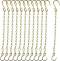 Chain for Hanging Plants,11 Inch Gold Hanging Chain, Small Hanging Basket Chain Kits with Hooks for Bird Feeder Hanging Basket Extender Porch Wind Chime (Gold, 11 Inch-12PCS)