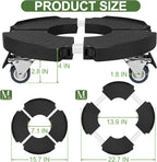 Plant Caddy Stand with 360° Wheels Adjustable 15-22 Inch Rolling Plant Stand Heavy Duty Large Plant Cart Dolly with Casters 440lbs Capacity for Large Planter, Garden Pot, Flower Pot, Black, 1 Pack