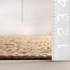 nuLOOM Oval 2x4 Rigo Jute Hand Woven Area Rug, Natural, Solid Farmhouse Design, Natural Fiber, For Bedroom, Living Room, Dining Room, Hallway, Office, Kitchen, Entryway