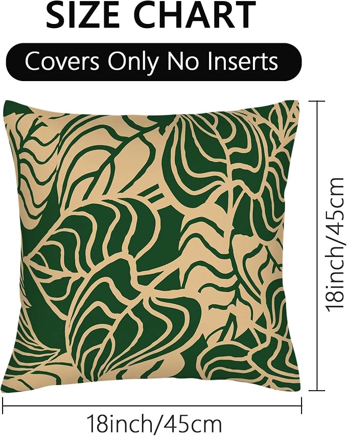 Tropical Green Plant Throw Pillow Covers 18x18 Inch Set of 2 Summer Sage Green Palm Leaves Decorative Pillow Cases Farmhouse Cushion Covers for Couch Sofa Bed Living Room Spring Home Decor