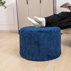Asuprui Plush Fabric Ottoman Footrest – 20"x14" Soft Foam Pouf with Removable Cover Perfect for Living Room, Bedroom & Dorm(Dark Blue)
