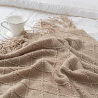 BATTILO HOME Khaki Throw Blanket, Beige Throw Blanket for Couch, End of Bed Throws Spring Decorative Large Throw Tan (Beige, 52"x80")
