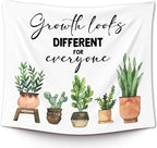 XLDLIOO Mental Health Gifts, Mental Health Plant Classroom Tapestry, Growth Looks Different for Everyone Tapestry Hanging for Bedroom, Inspirational Tapestries Wall Decor for Classroom Therapy Office Room 60x50in