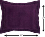 Better Trends Chenille Bedspreads Full/Double Size, Plum 100% Cotton Chenille Stripe Design Tufted Bedding Coverlet Soft Lightweight, 96"x110" with 2 Sham, 3 Pieces Set Jullian Collection