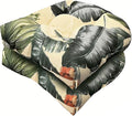 18" x 18" Outdoor Indoor Rocking Chair Cushion Replacement Cushions Floral Seat Pads Patio Chair Seat Pads for Porch, Garden White Green, Set of 2