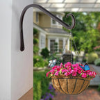11 inch Plant Hanger, Sturdy Hanging Plant Bracket Outdoor, Hanging Plant Wall Hook Heavy Duty, for Hanging Bird Feeders, Planters, Lanterns, Wind Chimes, Indoor/Outdoor Use, Black, Set of 2