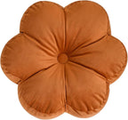 Xuyier Flower Pillow, Flower Shaped Pillow with Velvet for Couch Bed Chair Sofa, Home Decor Floor Seating Cushion Cute Throw Pillows for Living Room Bedroom (15 Inches, Caramel)