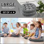 Jerify Floor Pillow Cushions Large Round Square Large Meditation Floor Pillow for Classroom Adult Meditation Picnic Party Seating Learning Daycare School(Round,Dark Gray,2 Pcs)