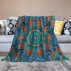 Abstract Mandala Throw Blanket Indian Hippie Bohemian Art Floral Texture Pattern Blanket for Sofa Bed Couch Chair Or Dorm 50"x60"