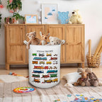 Steam Train Kids Laundry Basket, Toybox for Boys Room, Train Lover Enthusiast Gifts Laundry Basket Hamper Waterproof Collapsible Clothes Toys Storage Bin Organizer for Bedroom Bathroom Kids Room