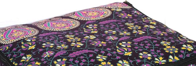 CRAFT KALA Mandala Meditation Floor Pillows Square Pillow Cover Seating Hippie Decorative Adults Bohemian Cushion Cover Outdoor Living Room Throw Ottoman Poufs Cover 16X16X14 inches,Pink Yellow Mirchi