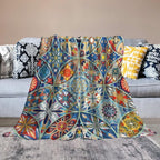 Boho Floral Throw Blanket Colorful Bohemian Mandala Blanket for Sofa Bed Couch Chair Or Dorm 50"x60"