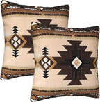 Western Southwest Aztec Pillow Covers 18x18 Set of 2, Native American Brown Throw Pillow Covers Outdoor Decorative Pillow Case for Couch Bed Sofa Cushion Home Decor