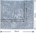 KJHL Quote You Are Wall Tapestry Black and White Inspirational Classroom Kids Tapestries Wall Hanging Motivational Positive Affirmations Saying Aesthetic Tapestry for Bedroom Dorm(51" x 59")
