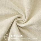 MIULEE Pack of 2 Christmas Pillow Covers 16x16 Inch Cream White Farmhouse Decorative Throw Pillow Covers with Stitched Edge Soft Chenille Solid Dyed Couch Pillow Covers for Sofa Bed Living Room
