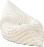 Hobestluk 3 in 1 Bean Bag Chair Giant Bean Bag Chairs for Adults with Ripple Cover Convertible Bean Bag Floor Cushion with Machine Washable Cover for Living Room (Ripple White)