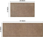Artoid Mode Washable Kitchen Rugs and Mats Set of 2, Non Skid Rubber Absorbent Kitchen Floor Mats Front of Sink - 17x29 and 17x47 Inch