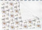 Sleepy Safari Baby Blankets for Girl Boy Lion Elephant Hippo Giraffe Moon Clouds Stars Soft Mink Dotted Backing Double Layer Swaddle Blanket African Jungle Animal Bed Throw for Newborn Toddler 30x40