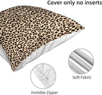 Leopard Pillow Covers 18x18 Inch Set of 2 Beige Brown Cheetah Throw Pillows Skin Animal Print Pillow Cases Modern Decorative Pillows Outdoor Farmhouse Soft Cotton Cushion Case for Couch Sofa