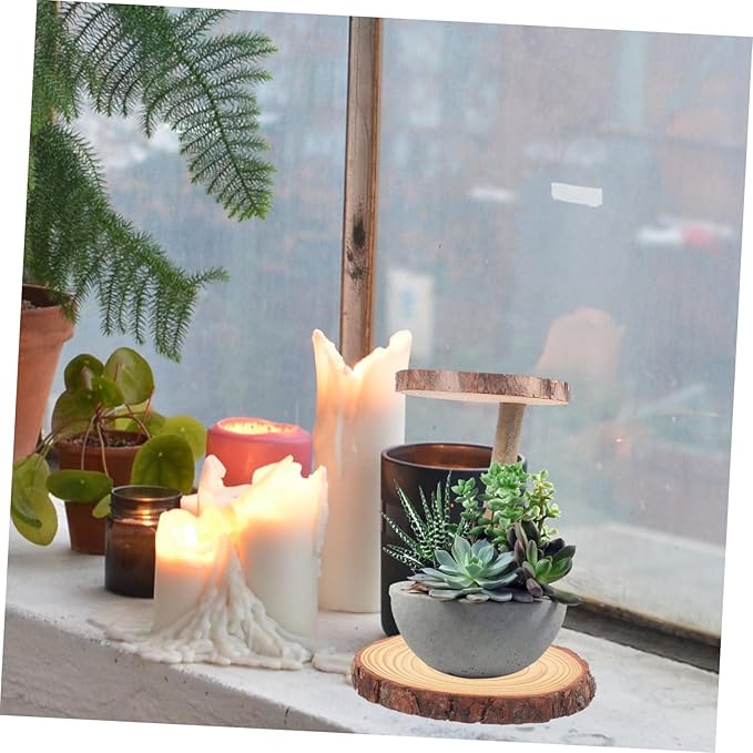 Boho Decor Plant Pot Holder Solid Wood Flower Stand Balcony Display Rack Decorative Cake Shelf