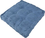 ChezMax Floor Pillow & Cushion, Large Meditation Chair Cushions, Thick Square Seat Pad, Soft Velvet Tufted Seating Pouf for Indoor/Outdoor Yoga Bench Rocking Chair Room Tatami Sofa, Navy Blue 20"x20"