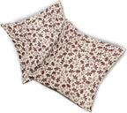 Burgundy Floral Pillow Covers 20x20 Set of 2 Vintage Rustic Old Style Cute Small Flower Burgundy Red Cream Print Decorative Outdoor Pillowcases Farmhouse Throw Cushion Case Decor for Couch Sofa Bed