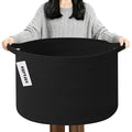 90L Large Blanket Basket,21.7"L x 21.7"W x 13.8"H Rope Woven Baskets with Handles, Toys Storage Bins,Laundry Basket Perfect for Living Room, Nursery,Bedroom,Home Organization,Black