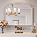Boho Mirror for Wall, 36" x 30" Farmhouse Arched Rustic Wooden Frame Mirror with Beaded, Arch Decorative Wall Mirrors for Bathroom, Vanity, Living Room, Entryway