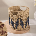 Woven Plant Basket, Wicker For Handwoven Round, Garden Pots For Indoor, Small Storage Bin Organizer, Baskets For And Home Decor (Red)