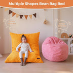 MAXYOYO 3 in 1 Kids Bean Bag Chair Bed, Convertible Chair Folds from Bean Bag to Lounger, Child Floor Sofa for Gaming, Reading, Floor Mattress with High-Density Foam Filling