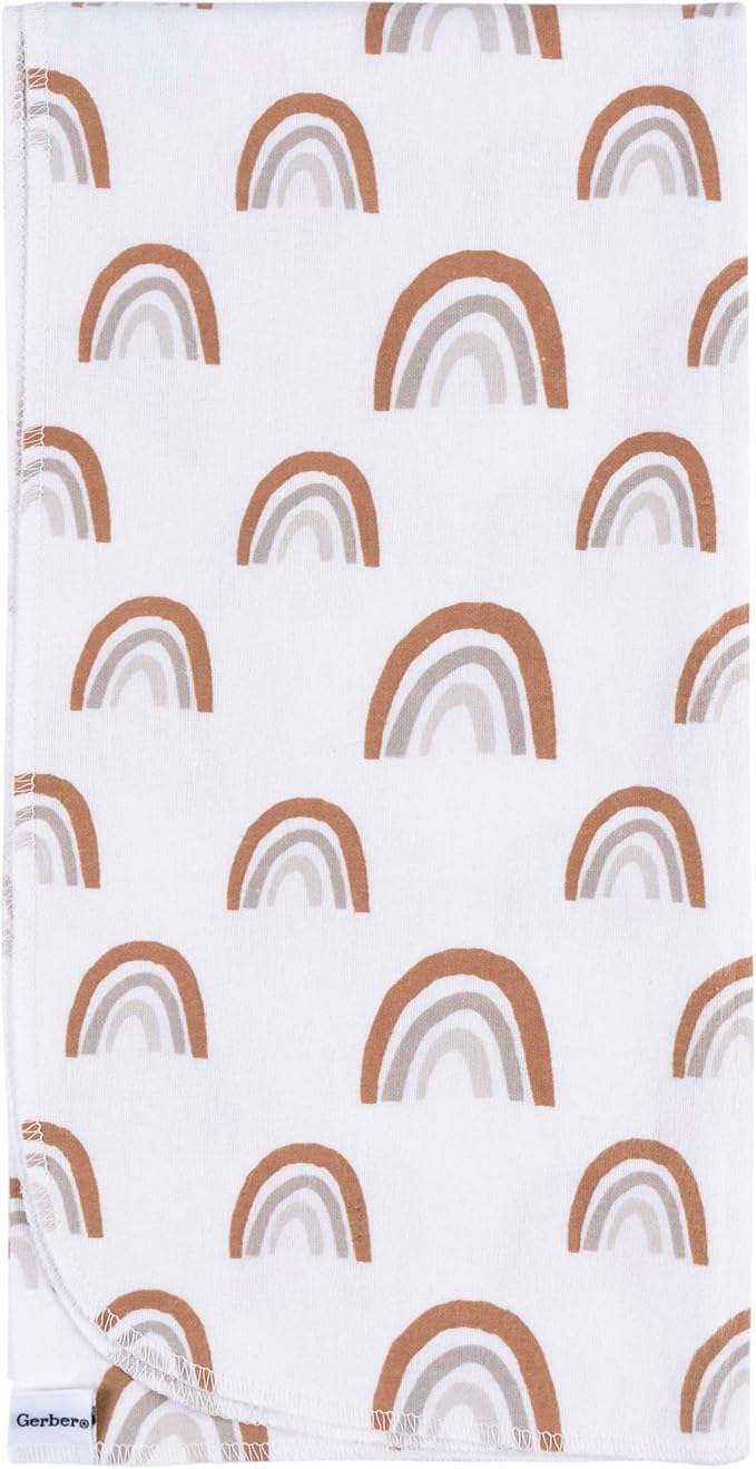 Gerber Unisex Baby 100% Cotton Flannel Receiving Blankets 30x30 Inches (Pack of 16), Boho Rainbow, One Size