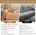 ROOMLIFE Orange Couch Cover Boho Sofa Covers for 3 Cushion Couch Washable, Furniture Protector Sofa Couch Cover for Dogs, Soft Breathable Sofa Slipcover, Couch Throw Blankets with Tassels 71''X134''