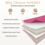 Waterproof Baby Play Mat for Floor Memory Foam 47 * 47 Cushion Playpen Playmat Tummy Time Nursery Rug Thick Pad Create Soft & Safe Area for Infants,Toddler,Kids,Hot Pink