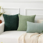 Kevin Textile 12x24 Inch Pillow Cover 1 Pack Boho Christmas Decorative Soft Striped Corduroy Lumbar Farmhouse Color Accent Rectangle Cushion Case for Living Room Couch Sofa Bed, Army Green
