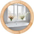 FUIN 20" Boho Round Rattan Mirror – Handwoven Wicker Wall Mirror for Nursery, Farmhouse & Coastal Décor