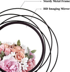 3 Set 9.5 Inch Black Circle Mirrors Wall Decor Iron Frame Wire Mirror Metal Circular Mirror Home Decor Hanging Mirrors for Room/Bedroom/Bathroom/Entryway