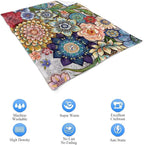 Neasow Floral Fleece Throw Blanket, Vibrant Color Boho Flowers Blossom Cozy Decor Throws for Sofa Bed Couch Chair or Dorm 60×80 inch