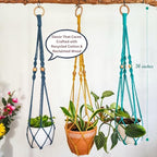 Handmade By Uruba Macrame Plant Hanger Indoor Macrame - 3ft Macrame Plant Hangers Indoor for Live Plants Indoor Outdoor Decor Boho Decor Small Hanging planters for Plants (Set of 3: Cozy Combo)