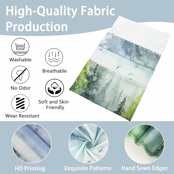 Atrippy Nature Forest Mountain Wall Tapestry for Bedroom, Large Green Misty Foggy Sage Trees Room Decor Tapestries Aesthetic, Landscape Backdrop for Living Room Dorm Office 60x79 Inches