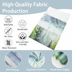 Atrippy Nature Forest Mountain Wall Tapestry for Bedroom, Large Green Misty Foggy Sage Trees Room Decor Tapestries Aesthetic, Landscape Backdrop for Living Room Dorm Office 60x79 Inches