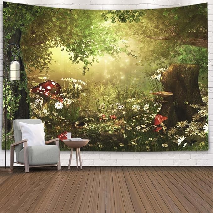 EMMTEEY Forest Tapestry - Magical Fairy Tale Woodland Tapestry for College Dorm - 80x60