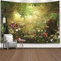 EMMTEEY Forest Tapestry Tree Tapestry Beautiful Charming Fairy Tale Woodland Daisies Tapestry 60X50 Tapestry Bedroom Tapestry