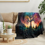 Tree of Life Throw Blanket Soft All Season Fleece Blanket Sofa Bed Lightweight Blanket Print Cute Stuff for Men and Lovers Super Soft and Comfortable Warm Flannel Throw Blanket Sofa 60"x80"