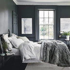 Luxury Faux Fur Blanket King Size, Ultra Big Grey and Black High Pile Mixed Faux Fur Throw Blanket, Oversized Super Warm, Fuzzy, Elegant, Fluffy Decoration Throws for Sofa, Couch and Bed, 104''x 90''